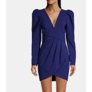 Lavish Alice Pleated Tulip Hem Minidress Navy Size 6